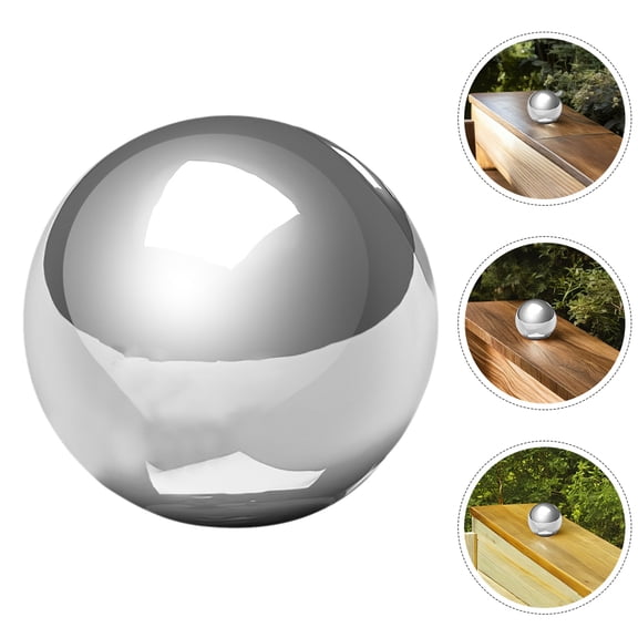 WRISTBIQUE Shiny Spheres Garden Sphere for Pond Decoration Stainless Steel Silver 1Pack