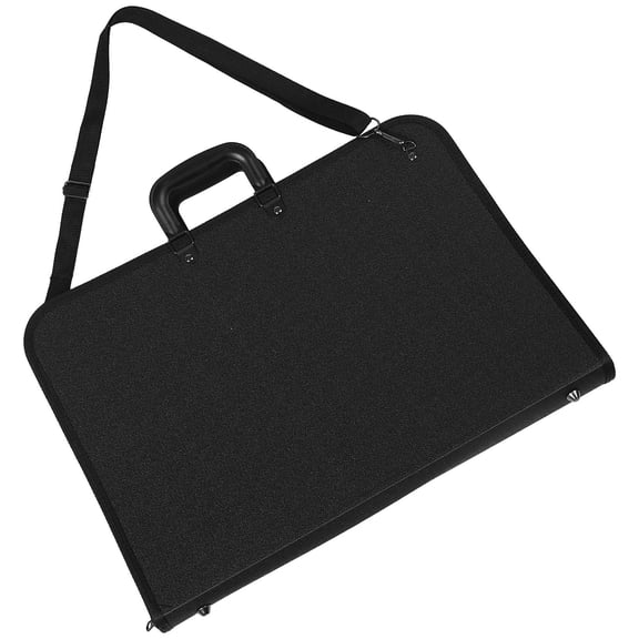 WRISTBIQUE Black Lightweight Art Portfolio Bag with Comfortable Shoulder Strap and Waterproof Storage