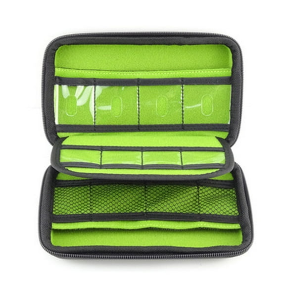 WRISTBIQUE Small Portable Organizer Electronics Accessory Organizer Waterproof Double-Zipper Closure 1Pcs
