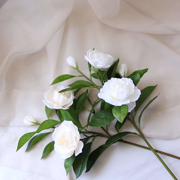 WRISTBIQUE 1Pc White Artificial Gardenia Flower Made of Eco-Friendly Material for Home Decor