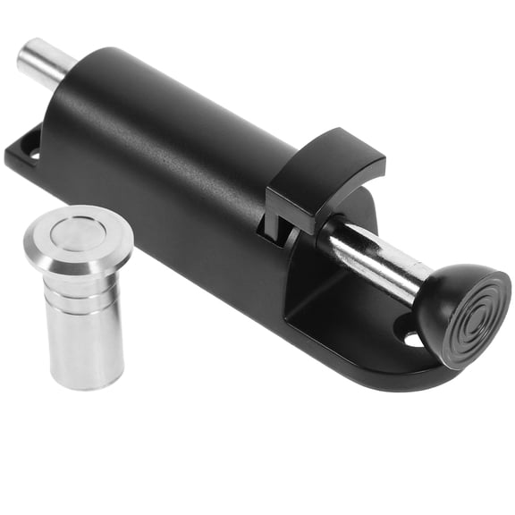 WRISTBIQUE Zinc Alloy Door Bolt with Spring Latch, Black Security Hardware, Locking Mechanism, 1 Set