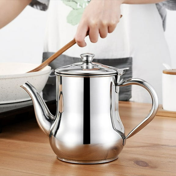 WRISTBIQUE Stainless Steel Oil Bottle Silver with Fine Workmanship