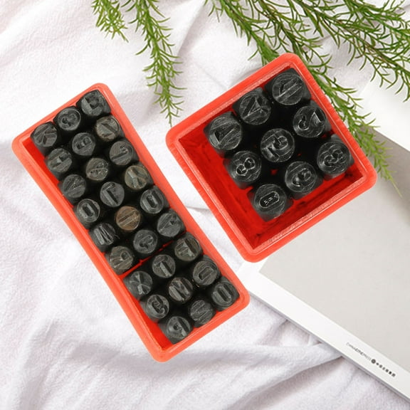 WRISTBIQUE Stamp Punch Set Carbon Steel for Marking Engraving on Various Surfaces 36Pcs