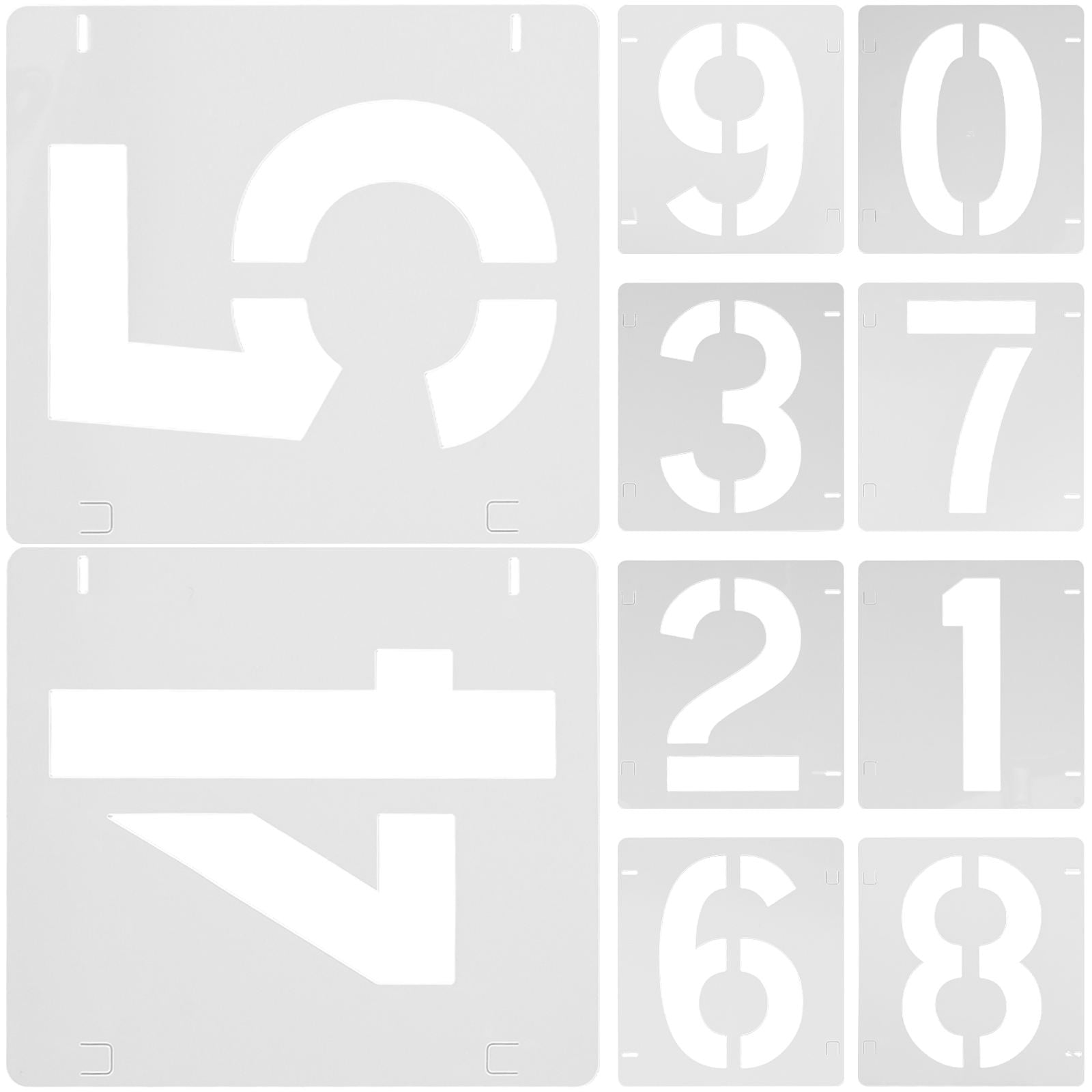 WRISTBIQUE Painting Stencils Set Number Templates White Pet 10 Sheets 4 ...