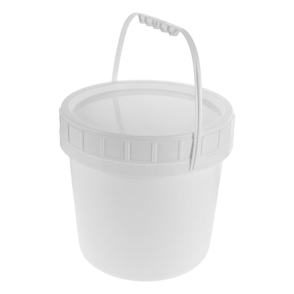 WRISTBIQUE White Plastic Food Storage Bucket with Lid and Handle for Kitchen Storage