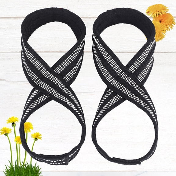 WRISTBIQUE Black Nylon Strength Training Bands for Muscle Tension Relief, Gym Wraps for Bodybuilding, 1 Pair