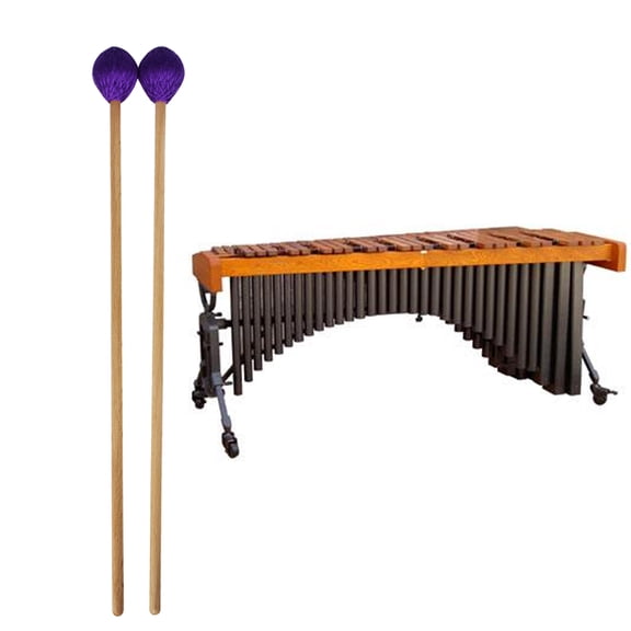 WRISTBIQUE Wooden Marimba Drumsticks with Rubber Tips and Extended Handles for Professional Performance
