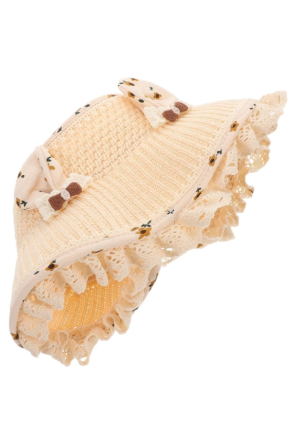 Sun Protection Hats For Kids Girls Summer Style Acrylic Fiber 1Set For Park Outings