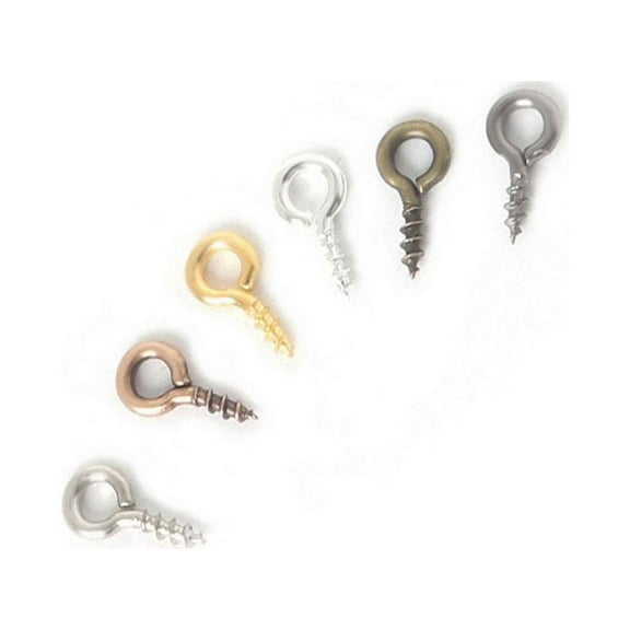 WRISTBIQUE Threaded Hook 600Pcs Small Mini Eyelet Screws Easy to Install Assorted Color 0.35x0.16in