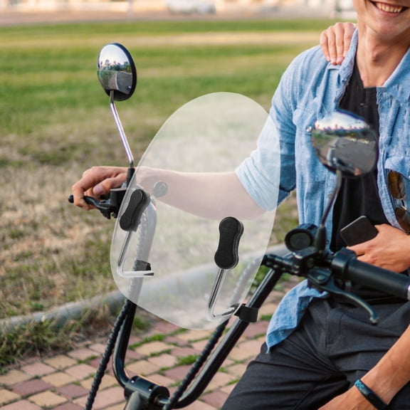 WRISTBIQUE Universal Transparent Motorcycle Windshield for Scooter Front Wind Protection