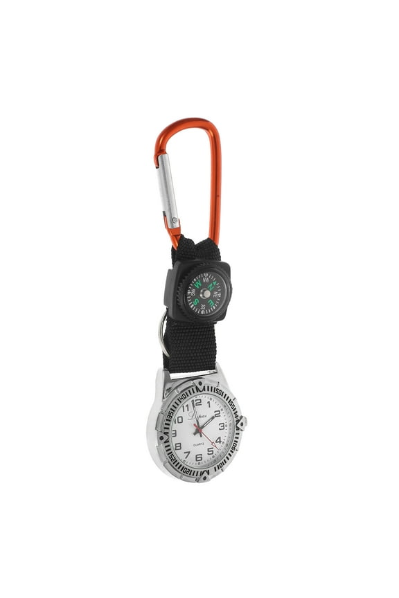 Yellow Mountaineering Watch with Glow Pointer Clip on Carabiner Compass