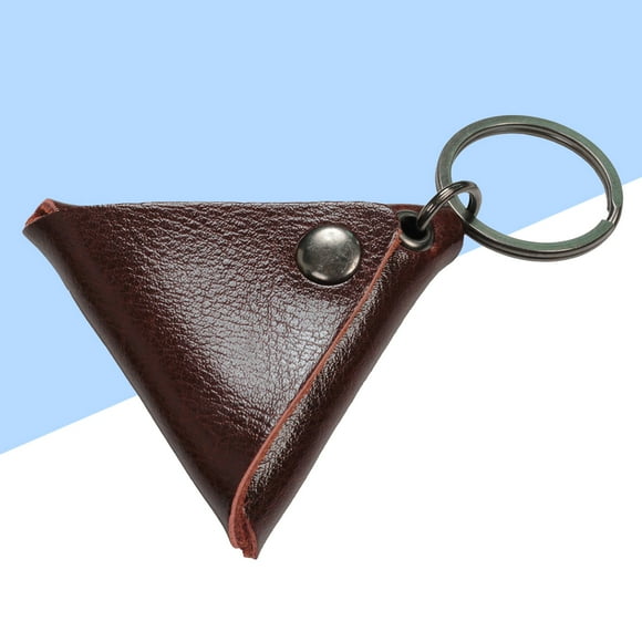 WRISTBIQUE Triangle Shaped Guitar Pick Wallet Durable Leather 6.5x2.5x0.8in For School