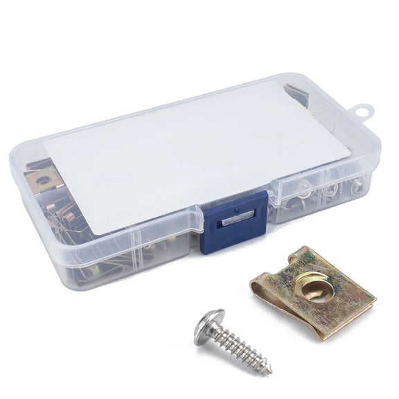 WRISTBIQUE U Nut 160Pcs Motorcycle Bolt Kit for Plastic Decorations and Automobile Exterior Fixing