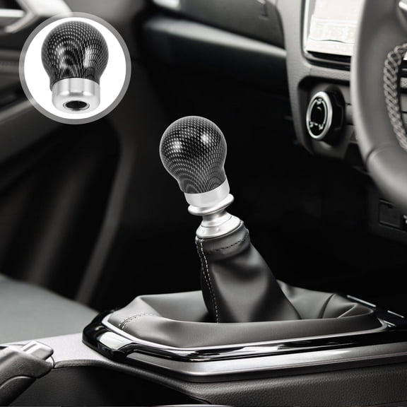 WRISTBIQUE Lightweight Carbon Fiber Gear Shift Knob Metal Replacement Compatible with Various Vehicles