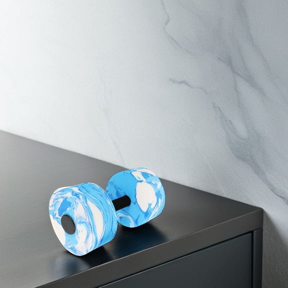 WRISTBIQUE Flat Water Weights Dumbbells EVA Camouflage Blue White for Gym Training 1Pcs