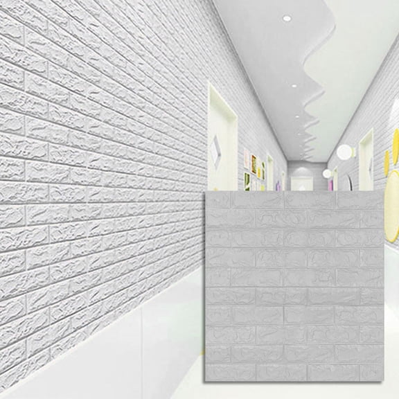 WRISTBIQUE Grey 3D Brick Wall Panels Made of Anti Collision Xpe Foam for Easy Installation Wall Decor