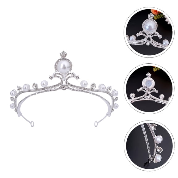 WRISTBIQUE Bridal Wedding Tiara Zinc Alloy Crown Shape Durable Brides Proposal 1Pack