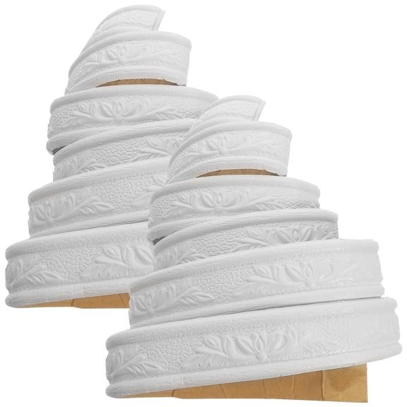 WRISTBIQUE Self Adhesive White Wall Trim Skirting Border for Tile Edge and Ceiling Line Decoration