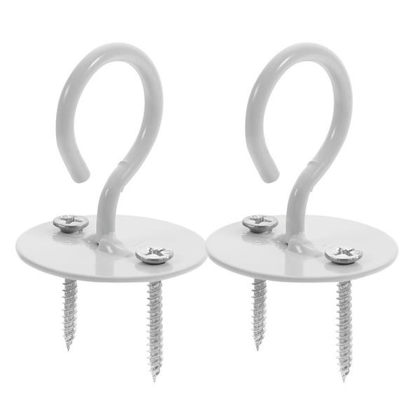 WRISTBIQUE 2Pcs Heavy Duty White Iron Ceiling Hook Two Holes Ceiling Hanging Hanger