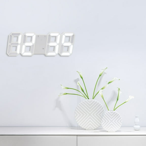 WRISTBIQUE Modern White LED Digital Alarm Clock with Snooze and Night Mode for Timekeeping