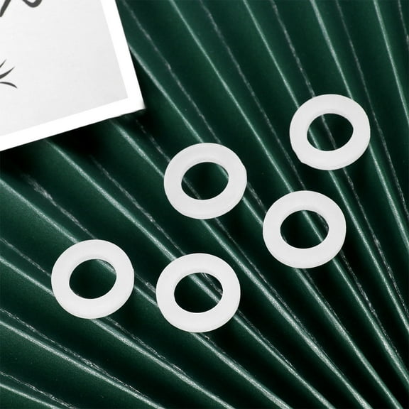 WRISTBIQUE White Silicone Flat Circular Replacement Gasket Rings 100Pcs for Water Pipe Accessories