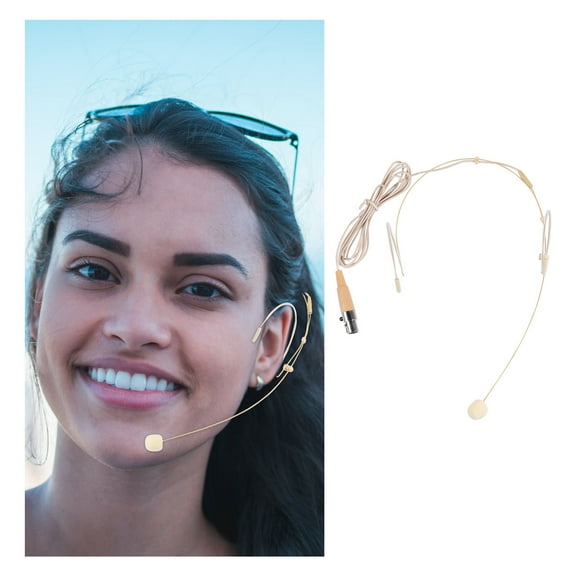 WRISTBIQUE Wired Microphone Headset Mic Pickup Beige ABS Directional Pickup for Performance 1 Set