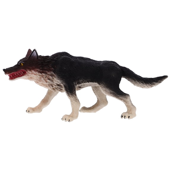WRISTBIQUE Black ABS Wolf Figurine Realistic Decoration for Home Desktop and Shelf