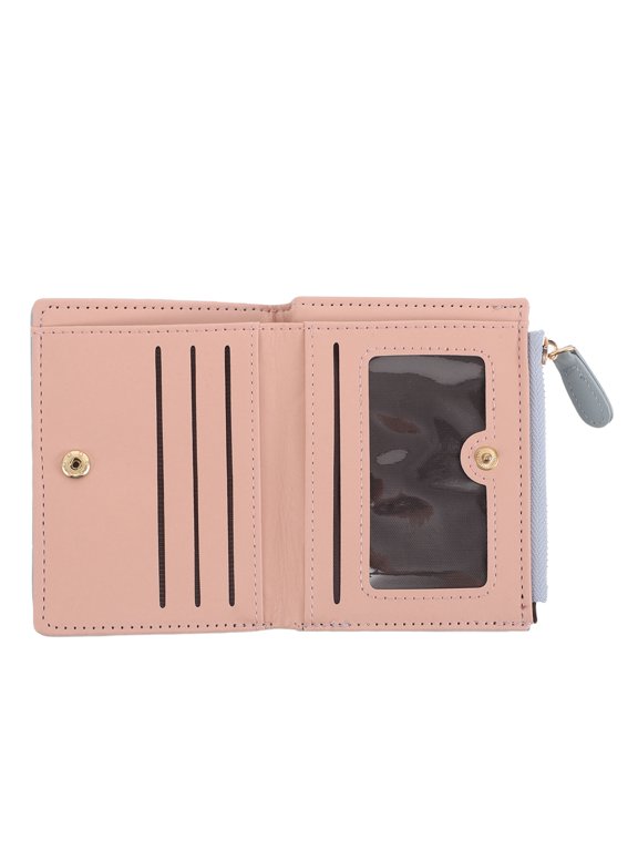 Women's Green PU Wallet with Embroidered Pattern, Compact, Stylish, and Spacious for Daily Use