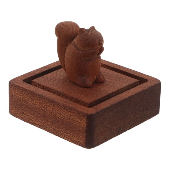 WRISTBIQUE Wooden Passive Oil Diffuser Squirrel Shape Light Brown Solid Wood for Essential Oils At Home