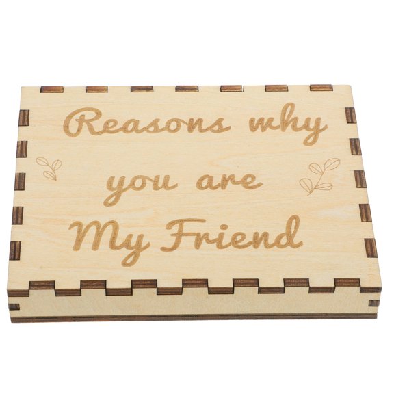 WRISTBIQUE Wooden present Box with Heart Shape Wood Sign for Friend present and Festival present Storage Use Assorted Color