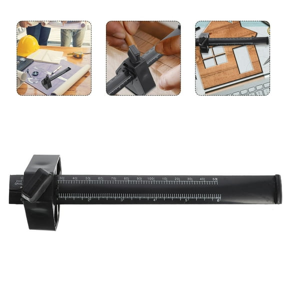 WRISTBIQUE Woodworking Layout Tool Set in Black, PP Material, Precision Measuring and Marking Tools for Wood Crafts