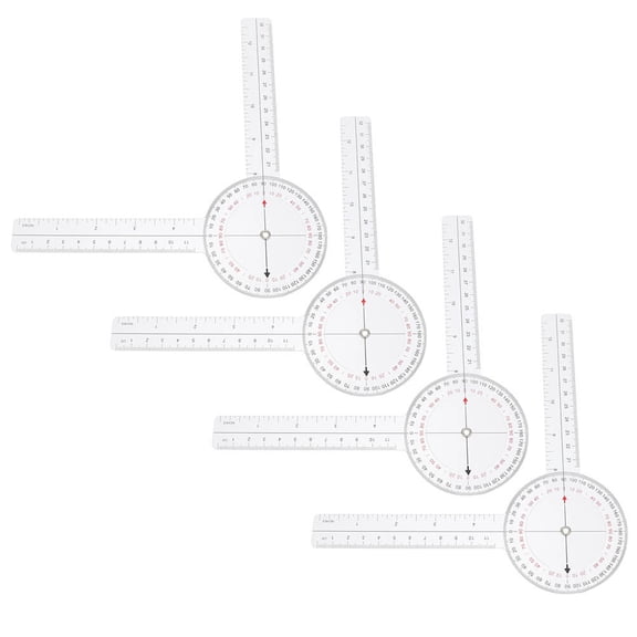 WRISTBIQUE Wristbique 4Pcs Transparent Foldable Ruler, Lightweight and Durable Measuring Protractor