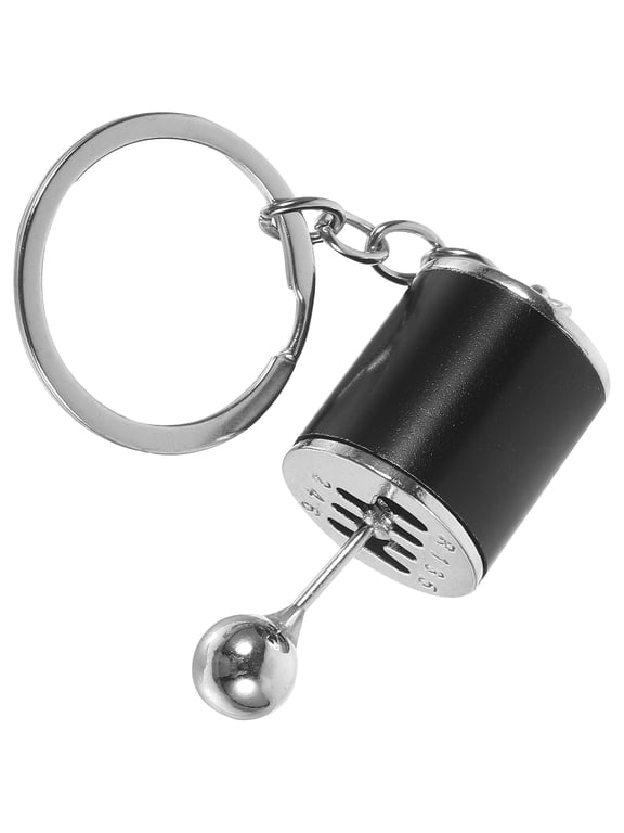 Black Alloy Gear Shifter Keychain Stylish Fidget for Car Keys
