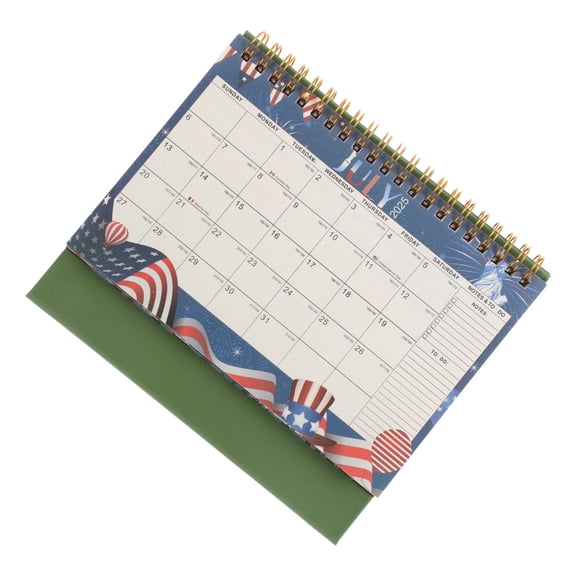 WRISTBIQUE 2026 Standing Desk Calendar in Green, Minimalist Daily Planner and Small Desktop Schedule Organizer