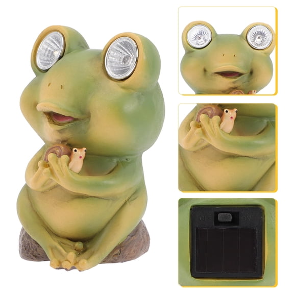 WRISTBIQUE Decorative Solar Frog Figurine Garden Lights Resin Material for Driveway and Lawn
