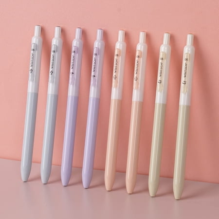 WRITECH Gel Pens Fine Point:0.5mm Silent Retractable Extra Fine Needle Point Smooth Writing Pen Set No Smear Smudge Black Large Ink Click Pen Non Bleed 8ct for Journaling Drawing Sketching Notetaking