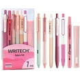 thumbnail image 1 of WRITECH Gel Pens Journaling Highlighters: Journal Set Aesthetic Assorted Pastel Color Ink 0.5mm Fine Point Retractable 0.7mm Black Pen Smooth Writing Drawing No Bleed 7ct (Pink), 1 of 8