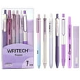 thumbnail image 1 of WRITECH Gel Pens Journaling Highlighters: Journal Set Aesthetic Assorted Pastel Color Ink 0.5mm Fine Point Retractable 0.7mm Black Pen Smooth Writing Drawing No Bleed 7ct (Purple), 1 of 8
