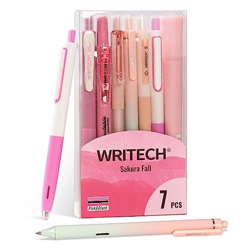 WRITECH Gel Pens Journaling Highlighters Journal Set Aesthetic Assorted Pastel Color Ink 0.5mm