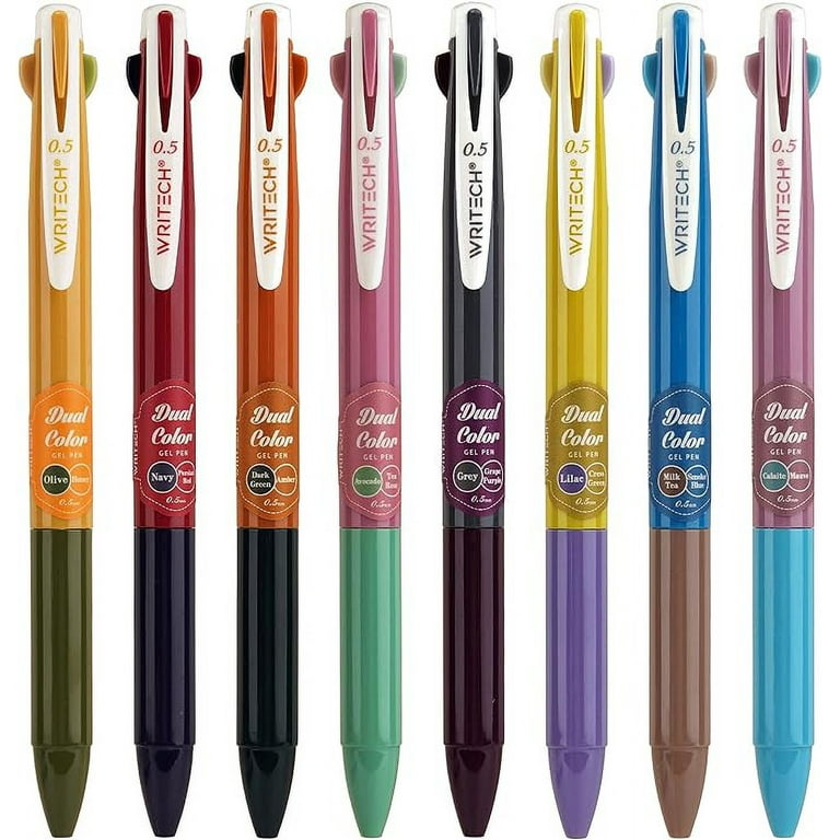 WRITECH Retractable Gel Ink Pens: Multi Colored 2 in 1 Colorful