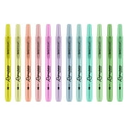 WRITECH Retractable Highlighters Assorted Colors: Chisel Tip Click Aesthetic Highlighter Marker Pens Pack Multi Colored Ink No Bleed Smear for Highlighting Journaling (12ct Neutral)