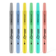 WRITECH Retractable Highlighters Assorted Colors Chisel Tip Click Aesthetic Highlighter Marker Pens Pack Multi Colored Ink No Bleed Smear for Highlighting Journaling 6ct Mild