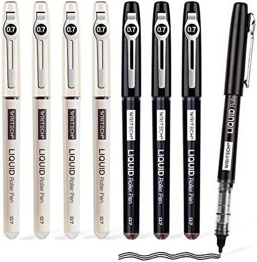 WRITECH Rolling Ball Pens Liquid Ink Pen Rollerball Pens 0.7 mm Black