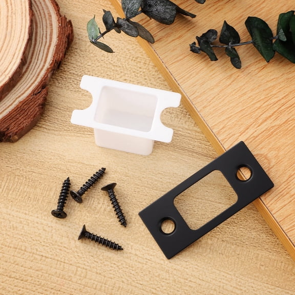WRITWAA Door Frame Repair Tool Set, Stainless Steel Black Universal Door Strike Plate Fixing Kit for Office and Home Use