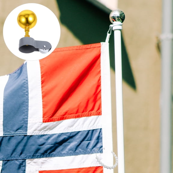 WRITWAA 1 Set Flagpole Head Aluminium Alloy Flagpole Hardware Repair Parts Kit for Outdoor Use