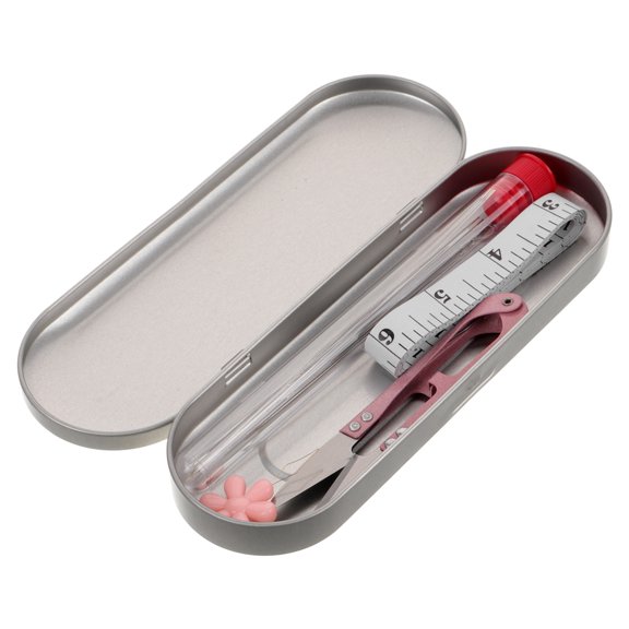 WRITWAA 1Set Stainless Steel Beading Needle Threader Set with Measuring Tape and Thimble for Dreadlocks