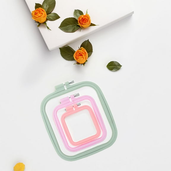 WRITWAA 1 Set Punch Needle Stand Hoop Cross Stitch Frame Multi ABS+Zinc Alloy for Experienced Home Use