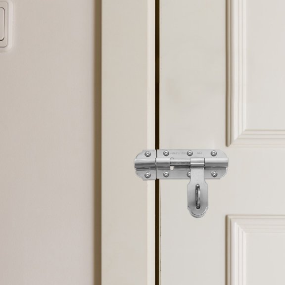 WRITWAA 1Set Stainless Steel Barrel Bolt Lock with Padlock Hole for Door Security