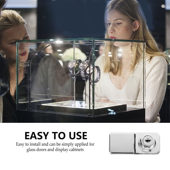 WRITWAA 1 Set Showcase Lock Zinc Alloy Silver Locking for Display Showcase and Home Security