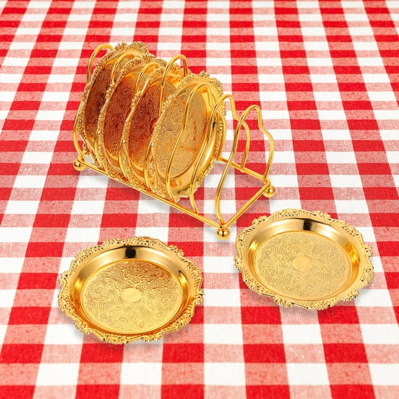 WRITWAA Metal Fruit Golden Leaf Shape Decorative Serving Tray for Kitchen Dining Table